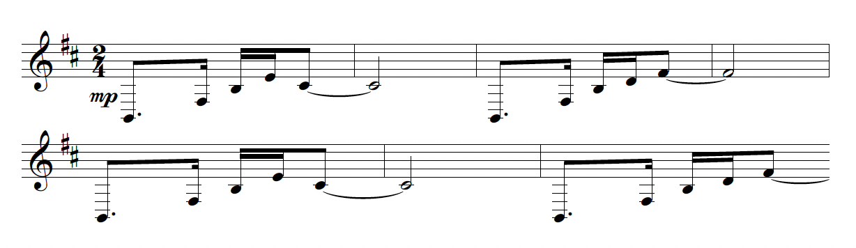 Utilizing the lower register of the bandoneón to mimic the seventh string of the guitar. 